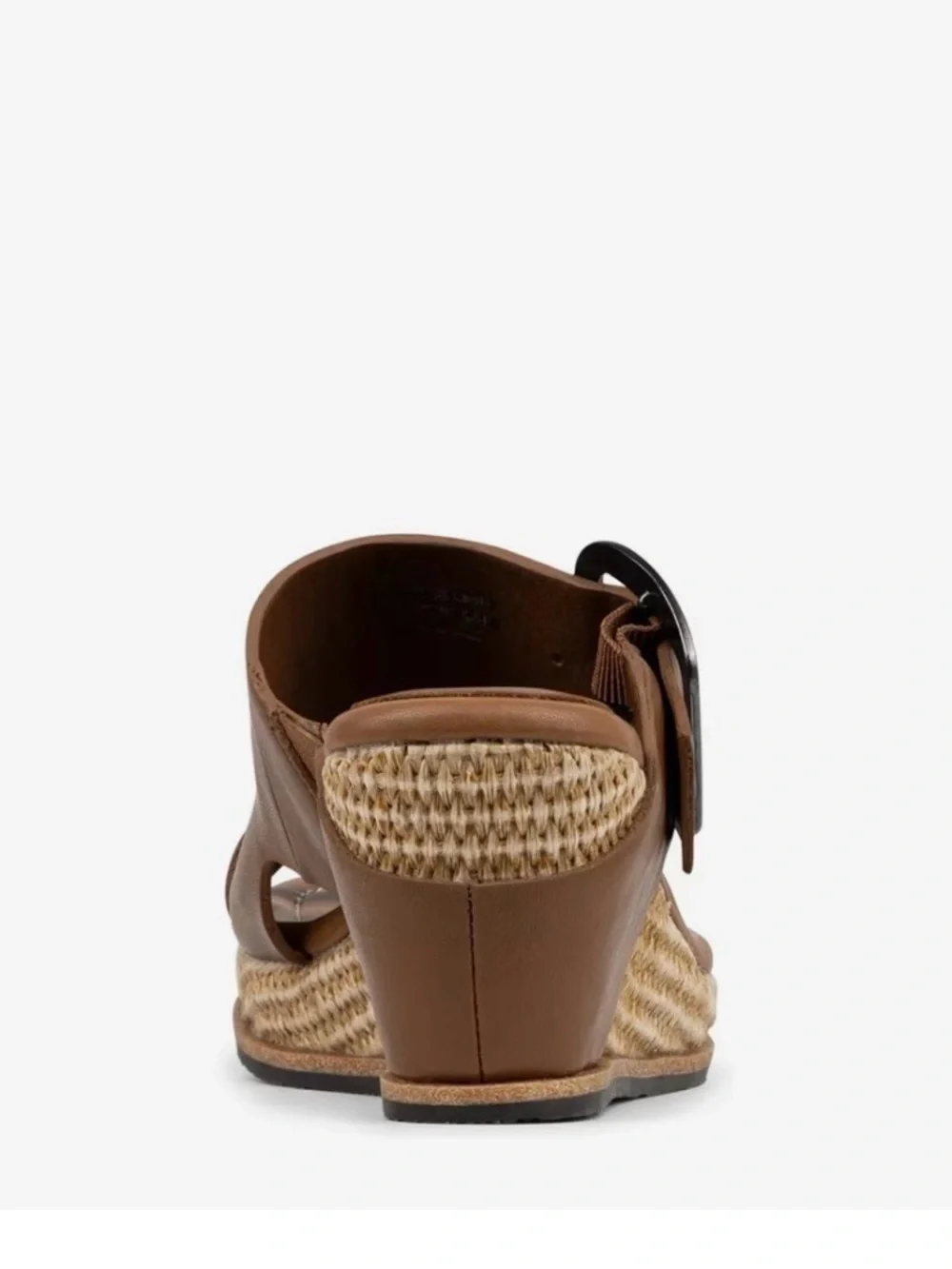 Donald J. Pliner | Brown Leather Wedge Sandal with Buckle